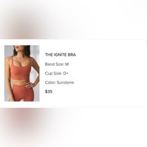 Balance Athletica The Ignite Bra - size M D+ - color Sunstone